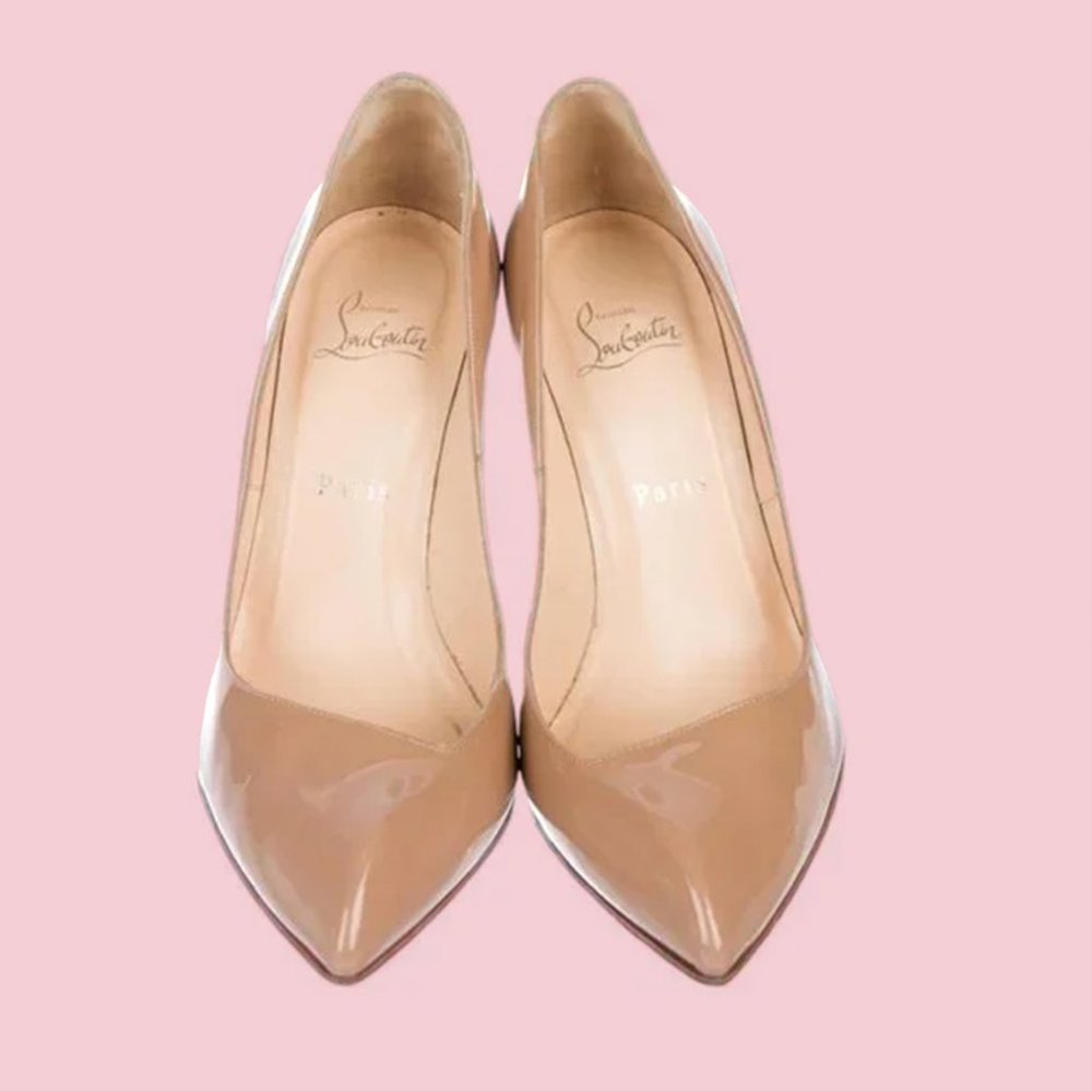 Christian Louboutin Patent Leather Pointed-Toe Pumps - Picture 2 of 5